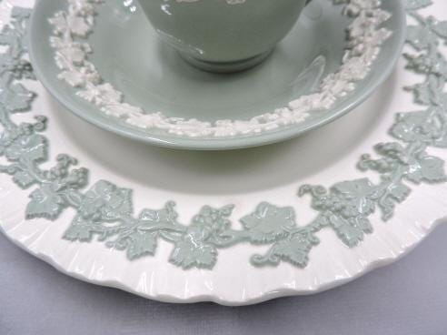 Wedgwood Queens ware Celadon Green mix pattern 12pcs