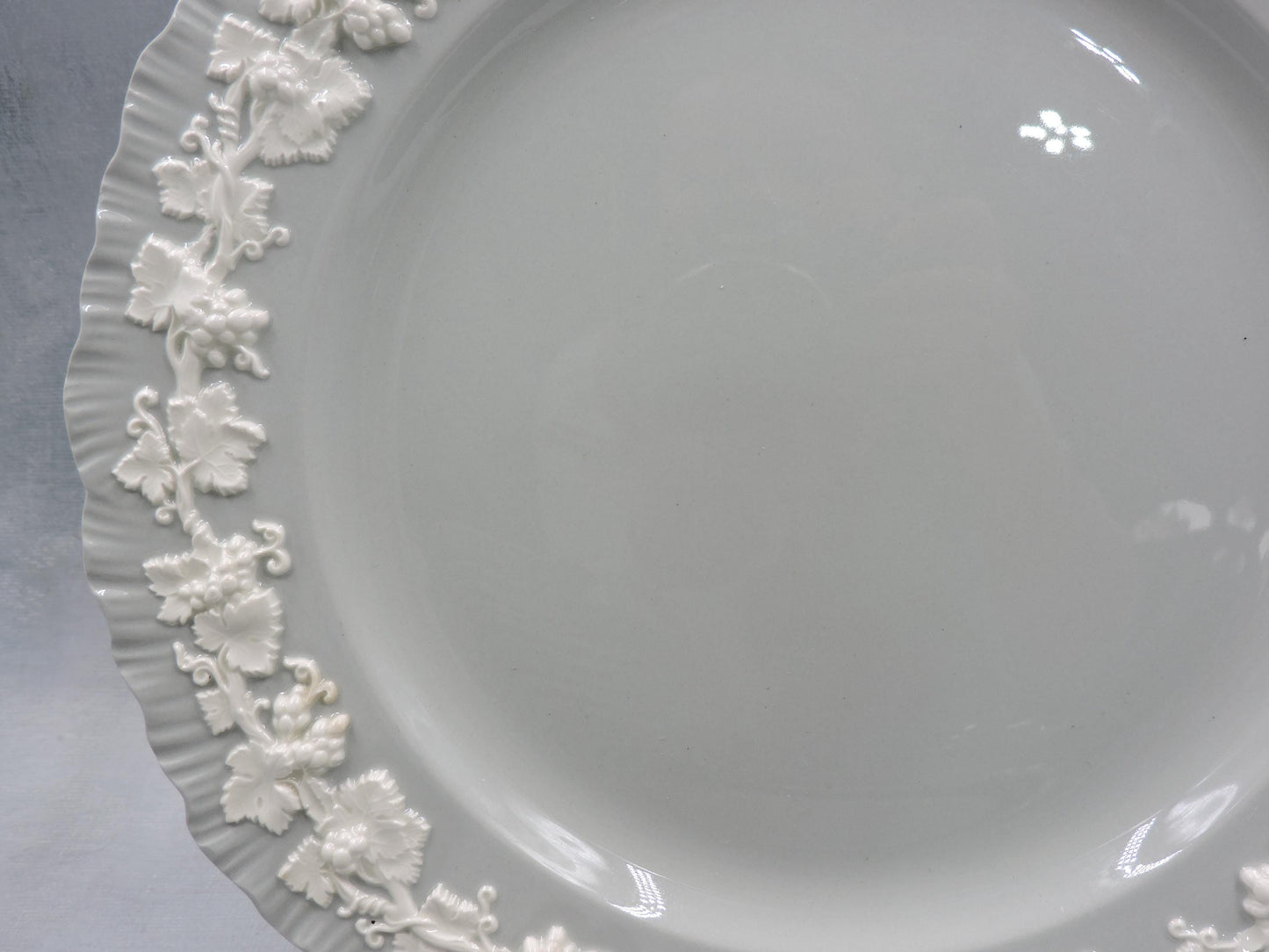Wedgwood Shell Edge Cream on Grey Dinner Plate