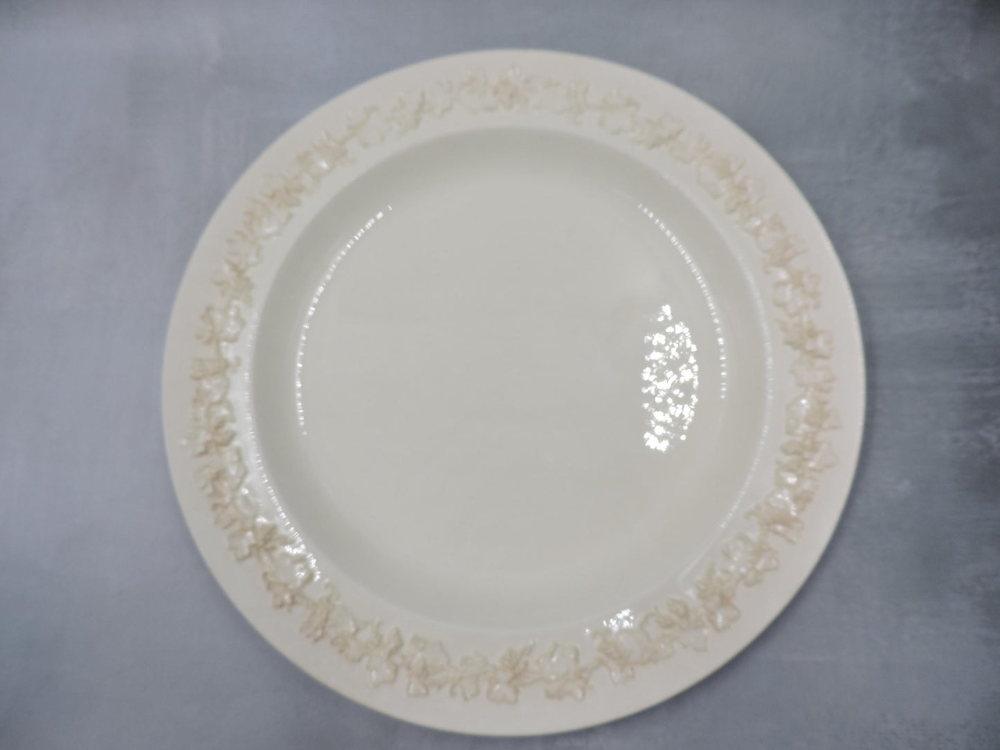 Wedgwood Queens ware salad plate cream on cream set of 6