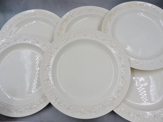 Wedgwood Queens ware salad plate cream on cream set of 6