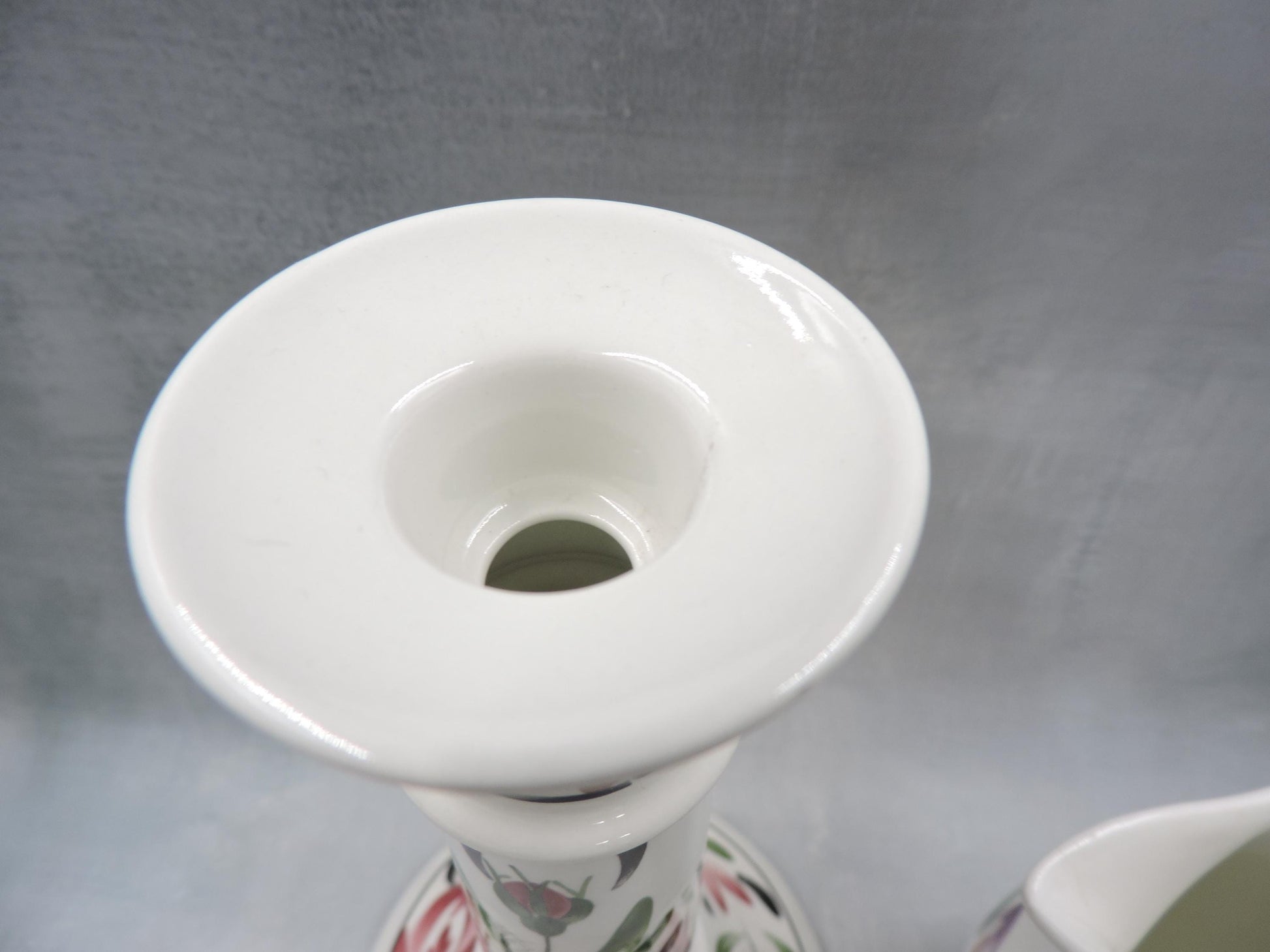Portmeirion Welsh Dresser Pattern Candle Holder and Jug