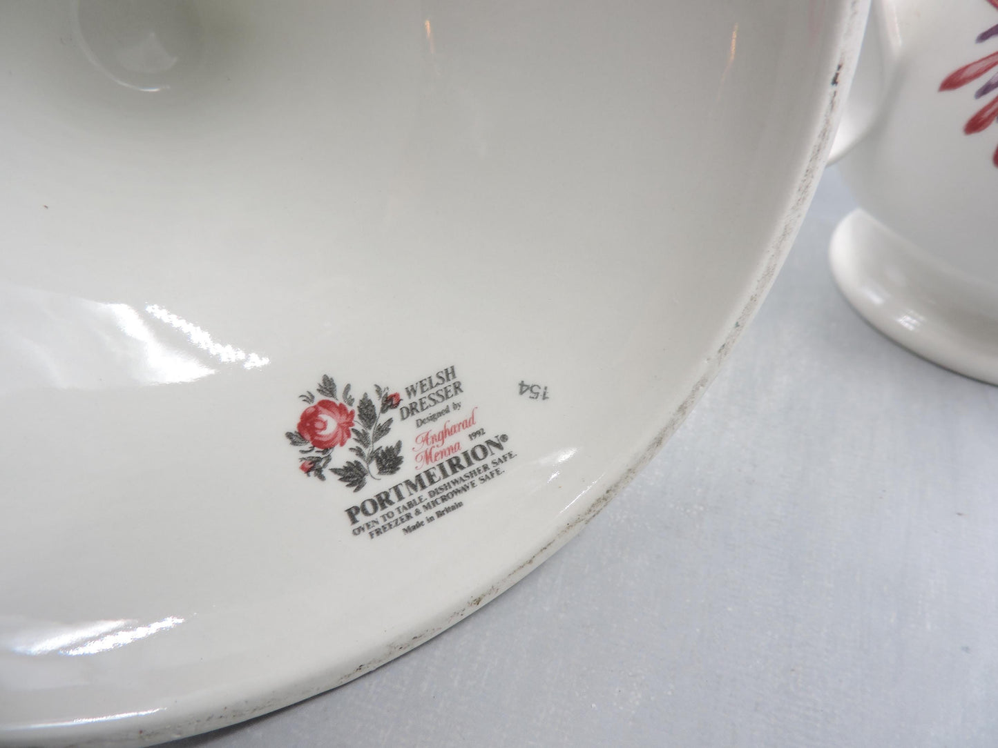 Portmeirion Welsh Dresser Pattern Candle Holder and Jug
