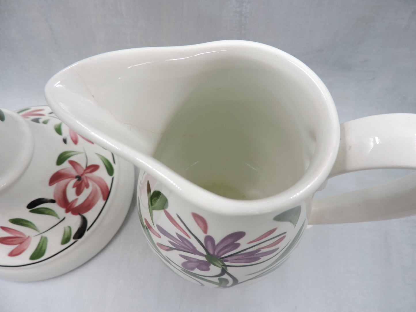Portmeirion Welsh Dresser Pattern Candle Holder and Jug