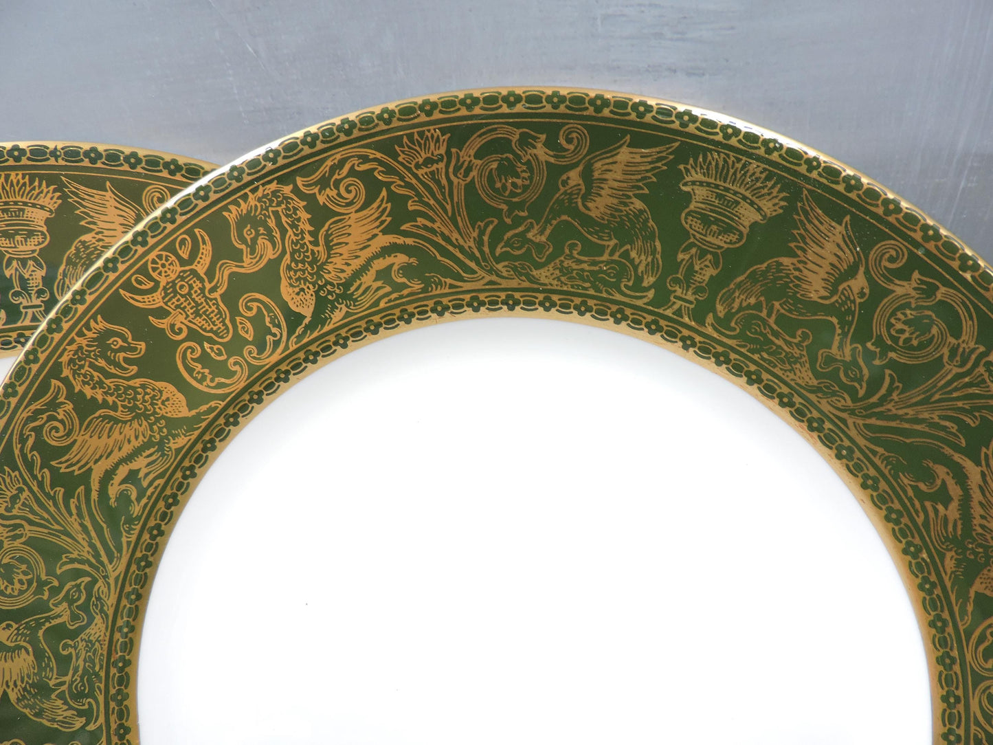 Wedgwood Florentine Green Gold W4170 Salad Plate Set of 4