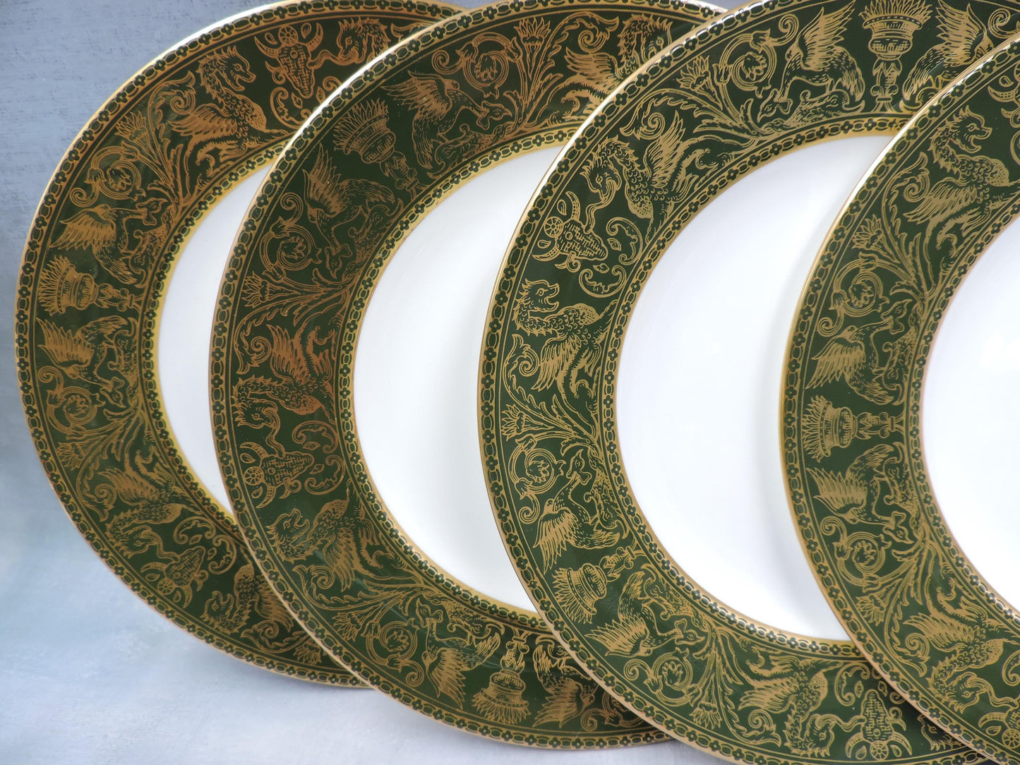 Wedgwood Florentine Green Gold W4170 Salad Plate Set of 4