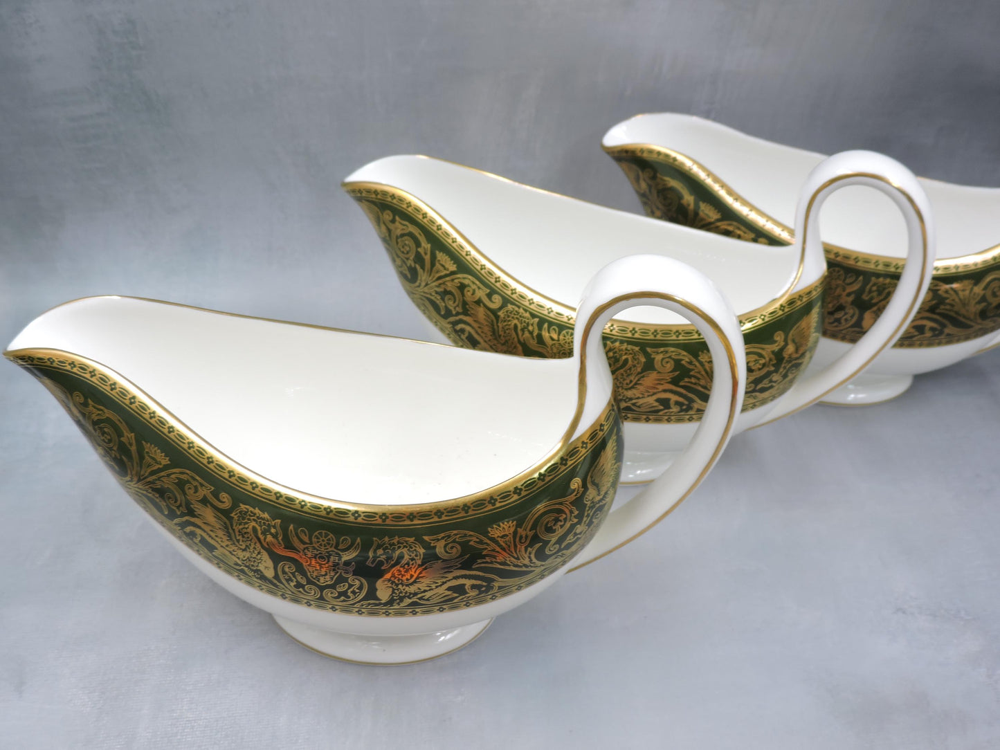 Wedgwood Florentine Green Gold W4170 Gravy boat (s)