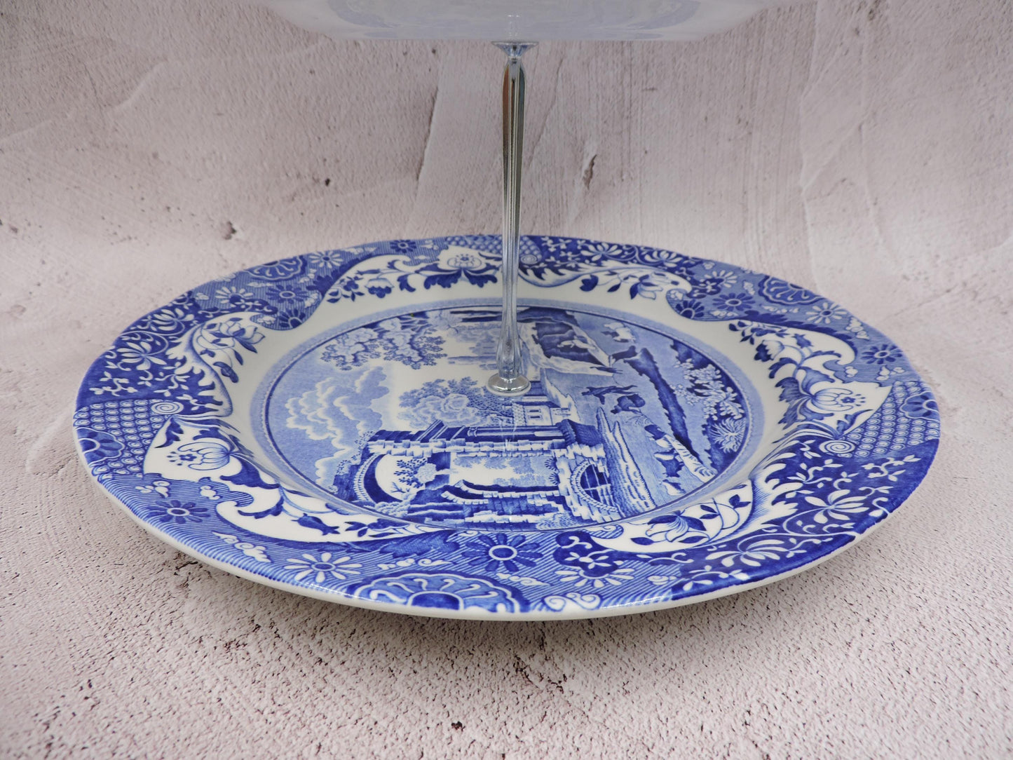 Spode Blue Italian 2 tier cake stand (England) #1484