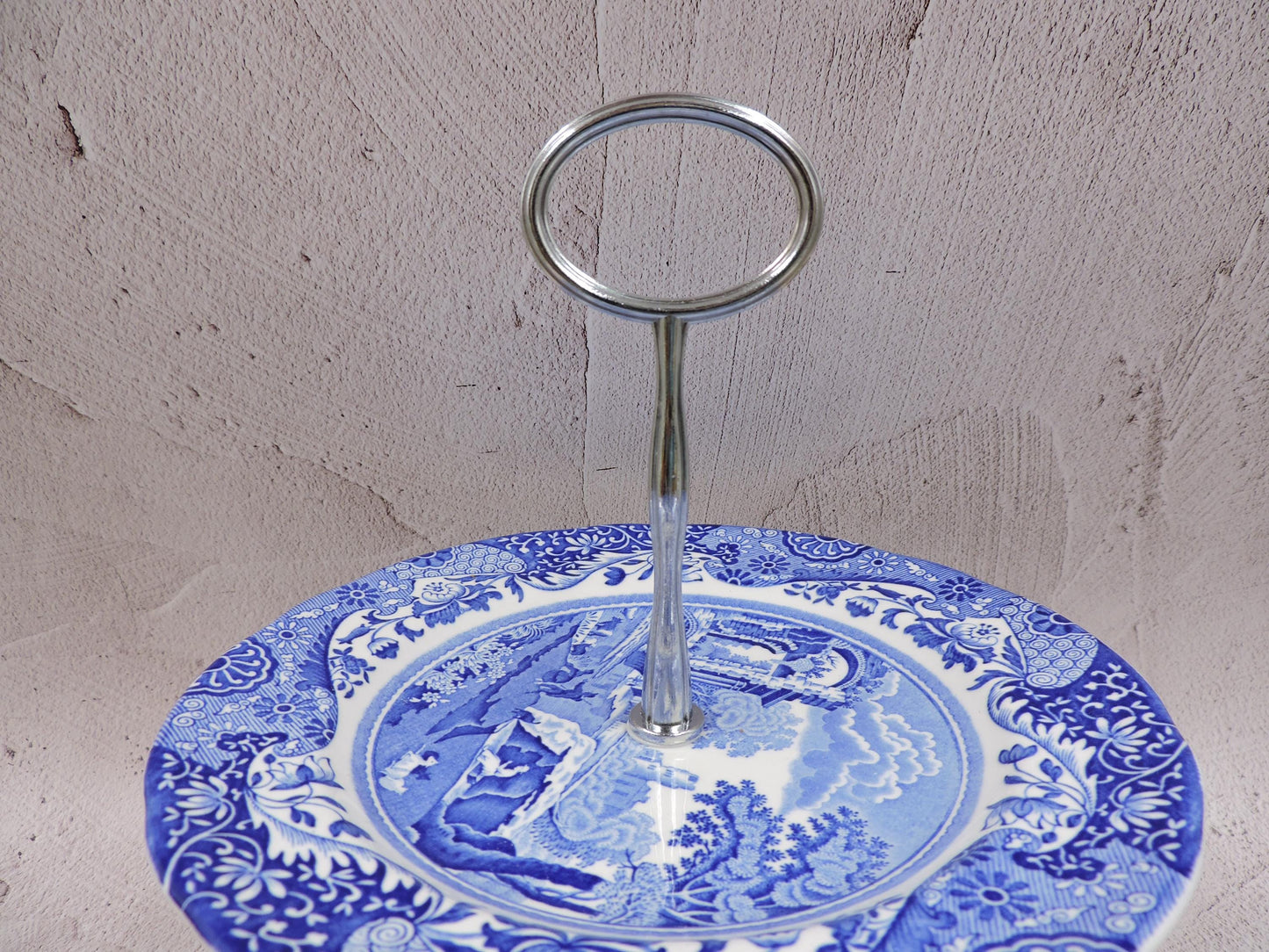 Spode Blue Italian 2 tier cake stand (England) #1484