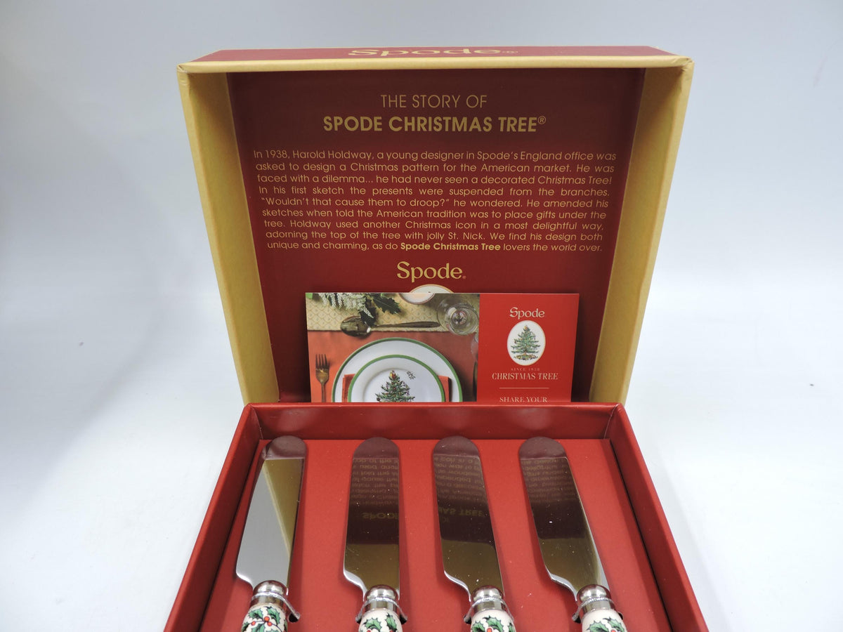 Spode Christmas tree Tea Spoon , Cake Server, Salad Server, Spreader set