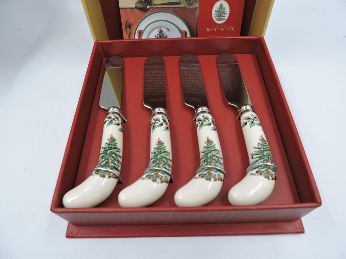 Spode Christmas tree Tea Spoon , Cake Server, Salad Server, Spreader set