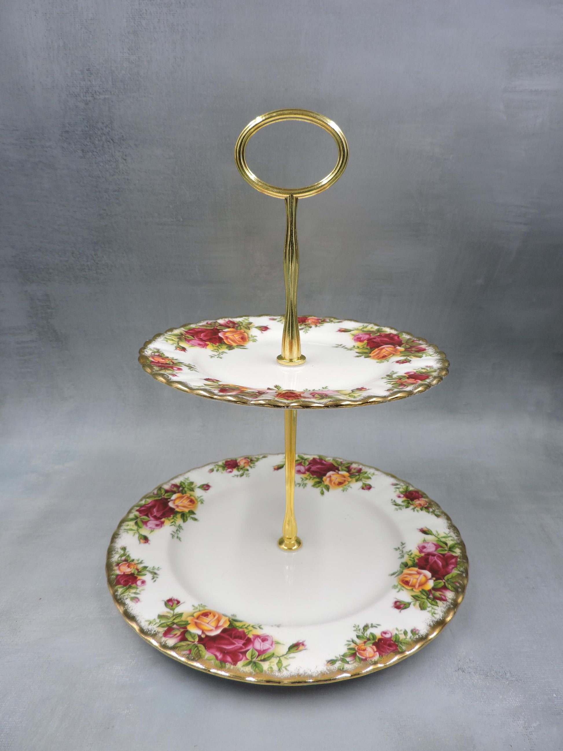 Royal Albert Old Country Roses 2 Tired Dessert Stand #1483