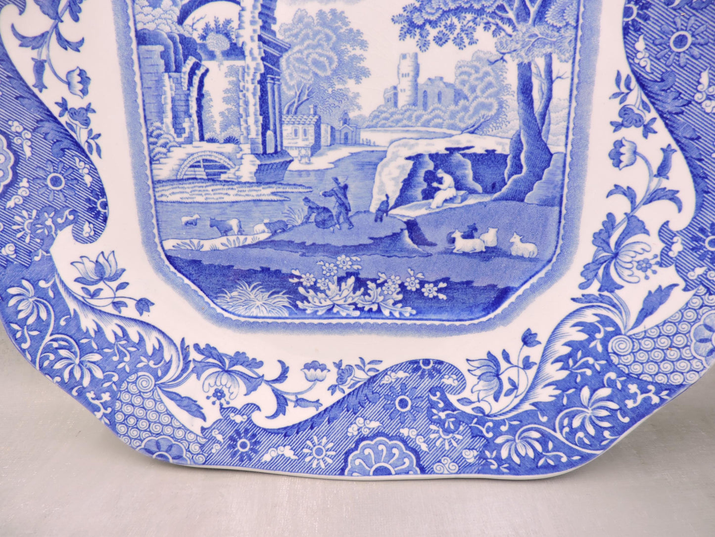 Spode Blue Italian Handled Square Tray #1501