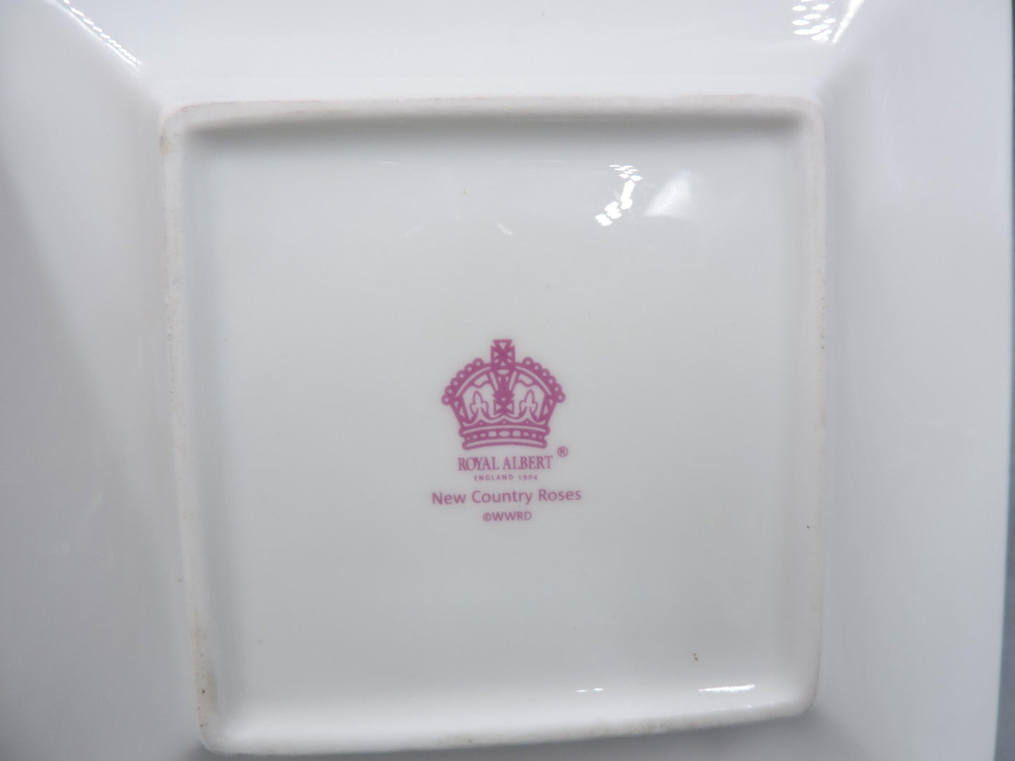 Royal Albert White Flower Square Plate + Tea Cup