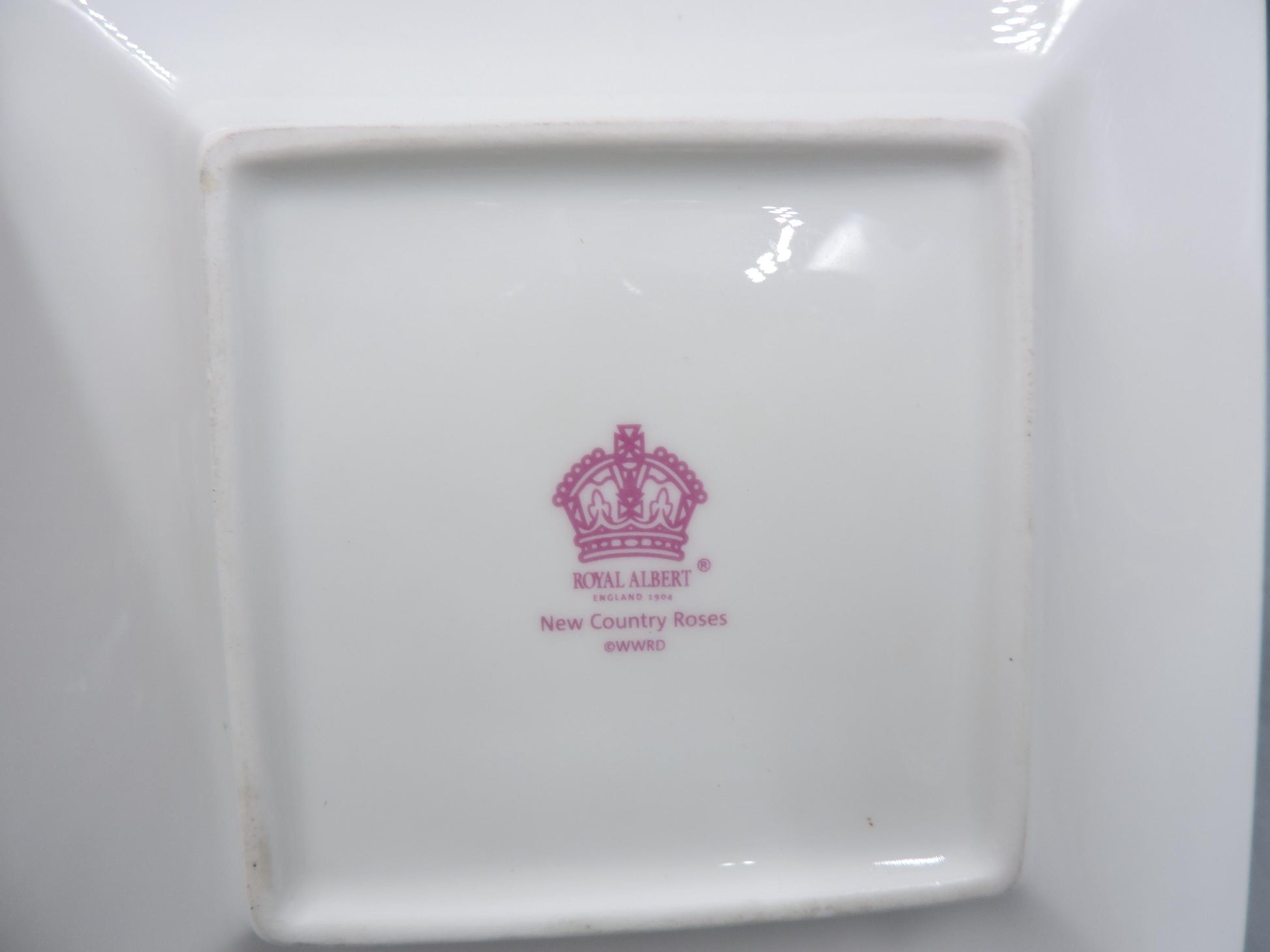 Royal Albert White Flower Square Plate + Tea Cup