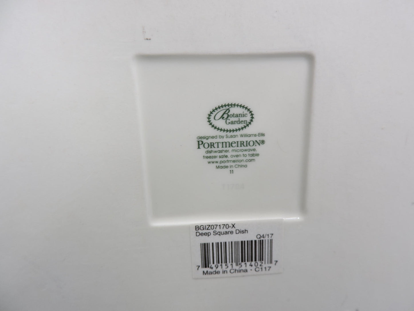 Portmeirion Botanic Garden Square Baker