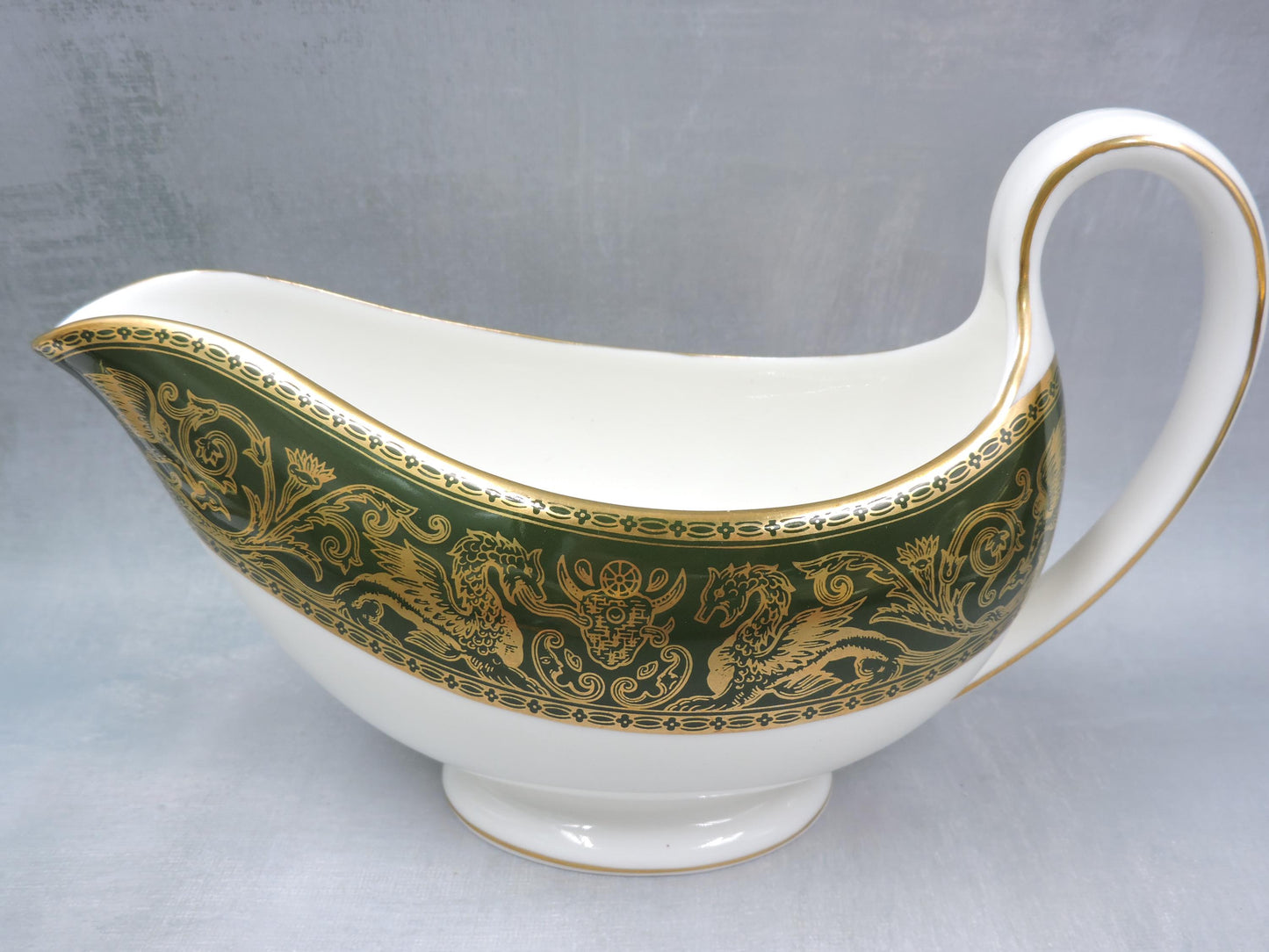 Wedgwood Florentine Green Gold W4170 Gravy boat (s)