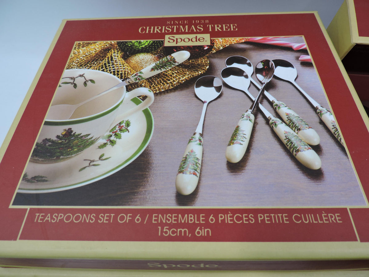Spode Christmas tree Tea Spoon , Cake Server, Salad Server, Spreader set