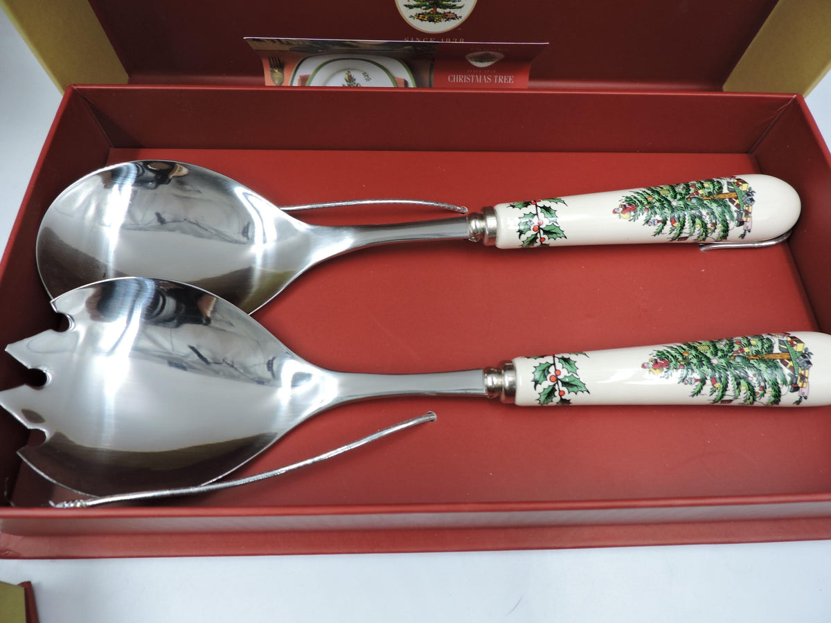 Spode Christmas tree Tea Spoon , Cake Server, Salad Server, Spreader set