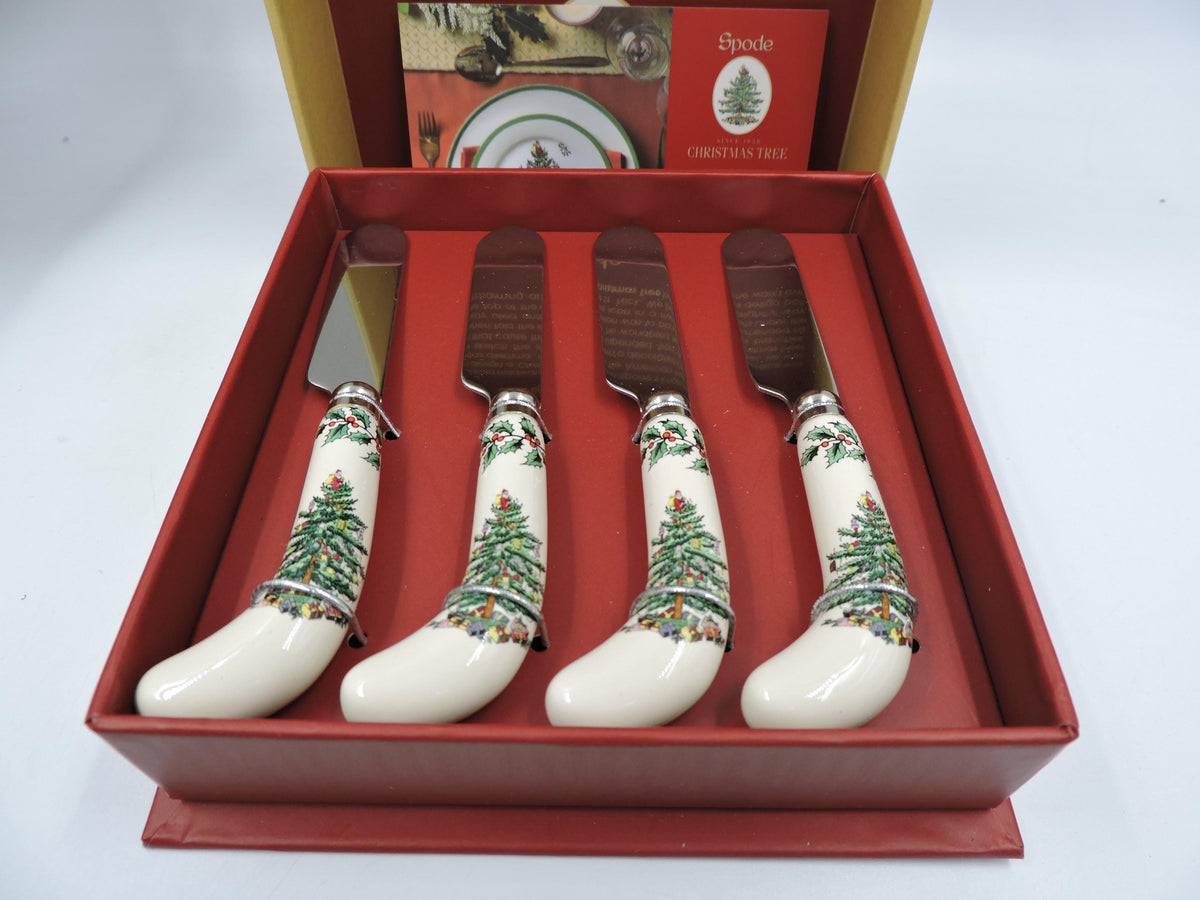 Spode Christmas tree Tea Spoon , Cake Server, Salad Server, Spreader set