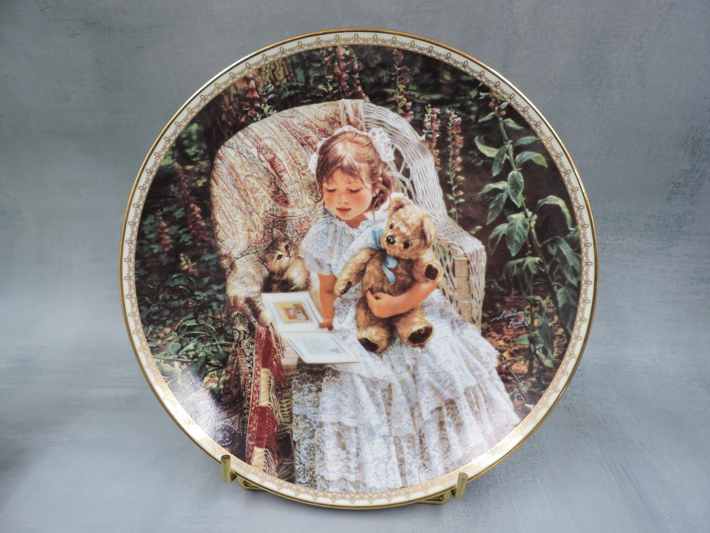 Sandra Kuck "Teddy Bear Tales" wall deco plate #1326