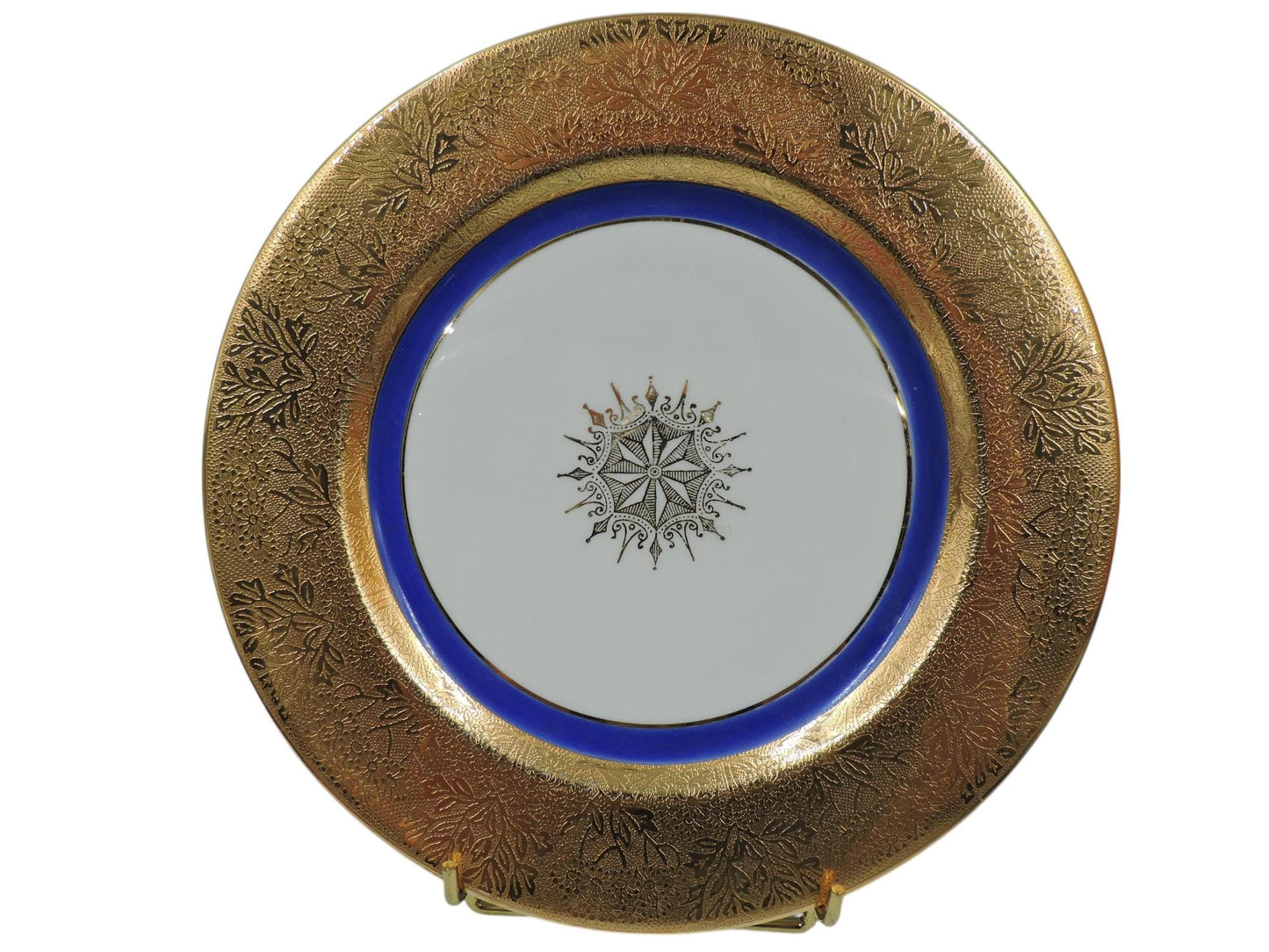Superior Bavaria 22K Gold and Blue Dinner Plate (s)