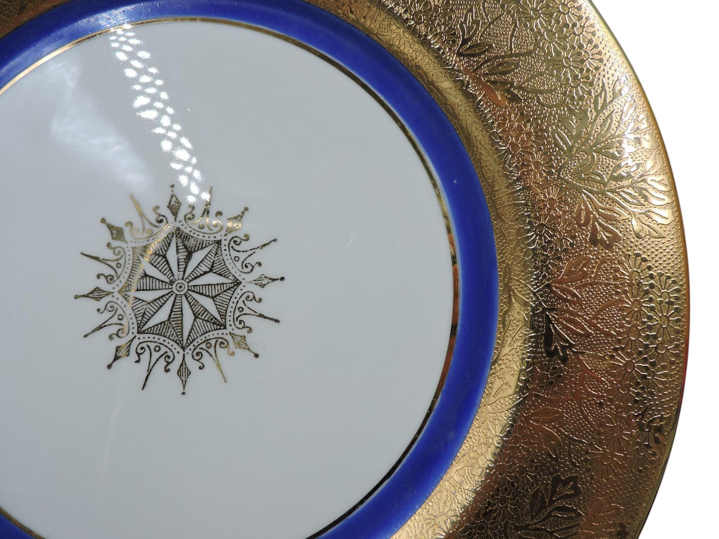Superior Bavaria 22K Gold and Blue Dinner Plate (s)