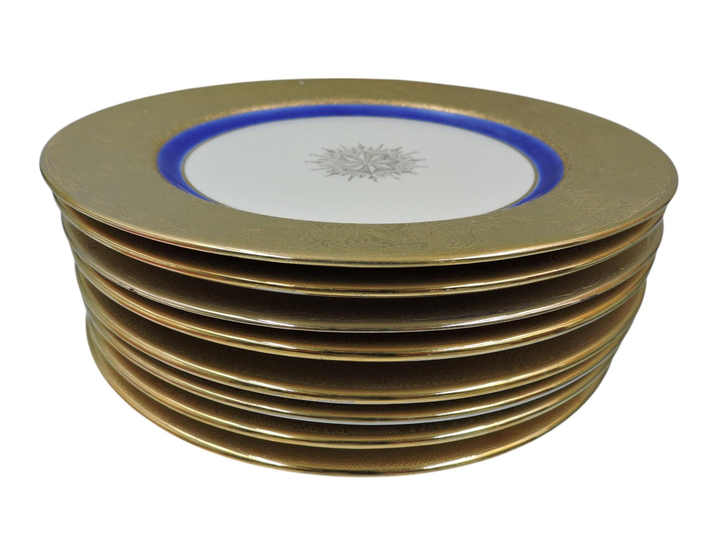 Superior Bavaria 22K Gold and Blue Dinner Plate (s)
