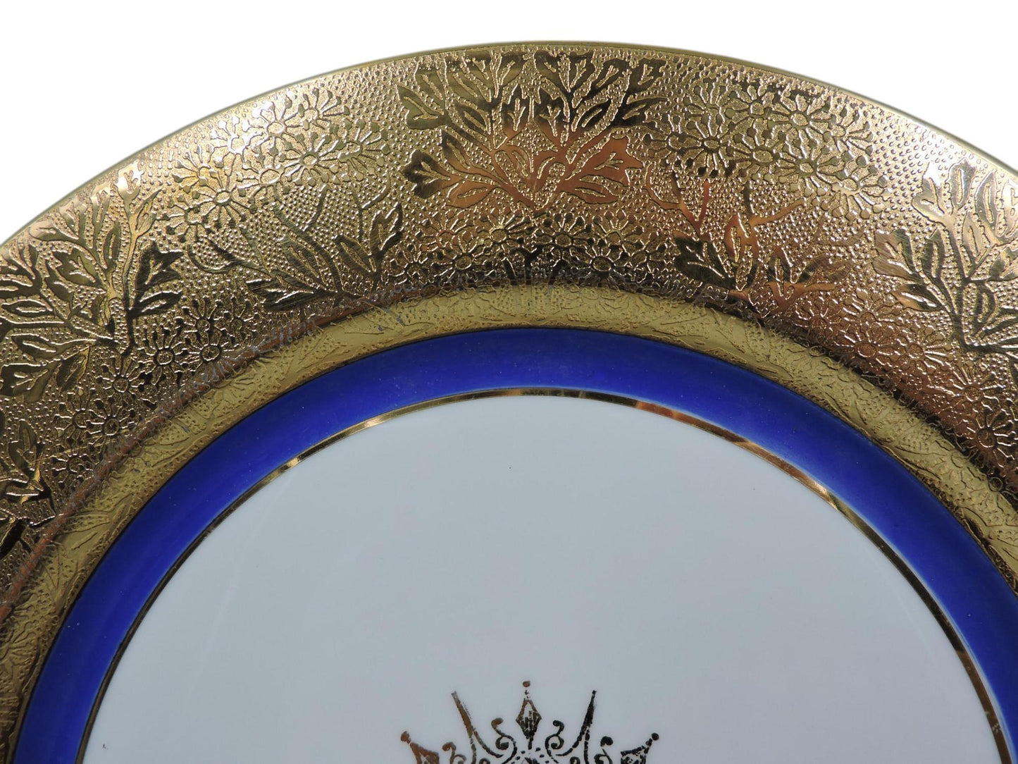 Superior Bavaria 22K Gold and Blue Dinner Plate (s)