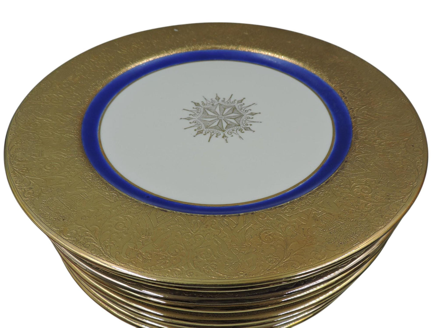Superior Bavaria 22K Gold and Blue Dinner Plate (s)
