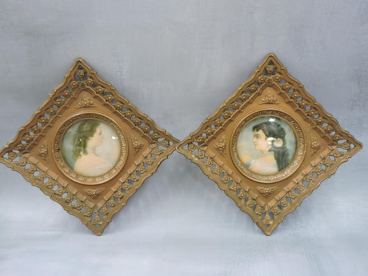 Vintage Cameo Creation Empress Eugene F.X. Winterhalter Frame Set of 2