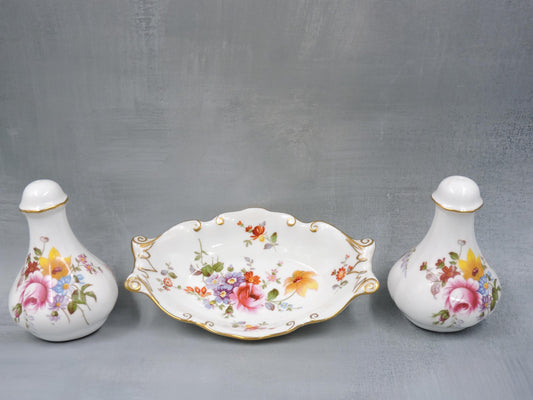 Royal Crown Derby Salt and Pepper Shaker with Tray