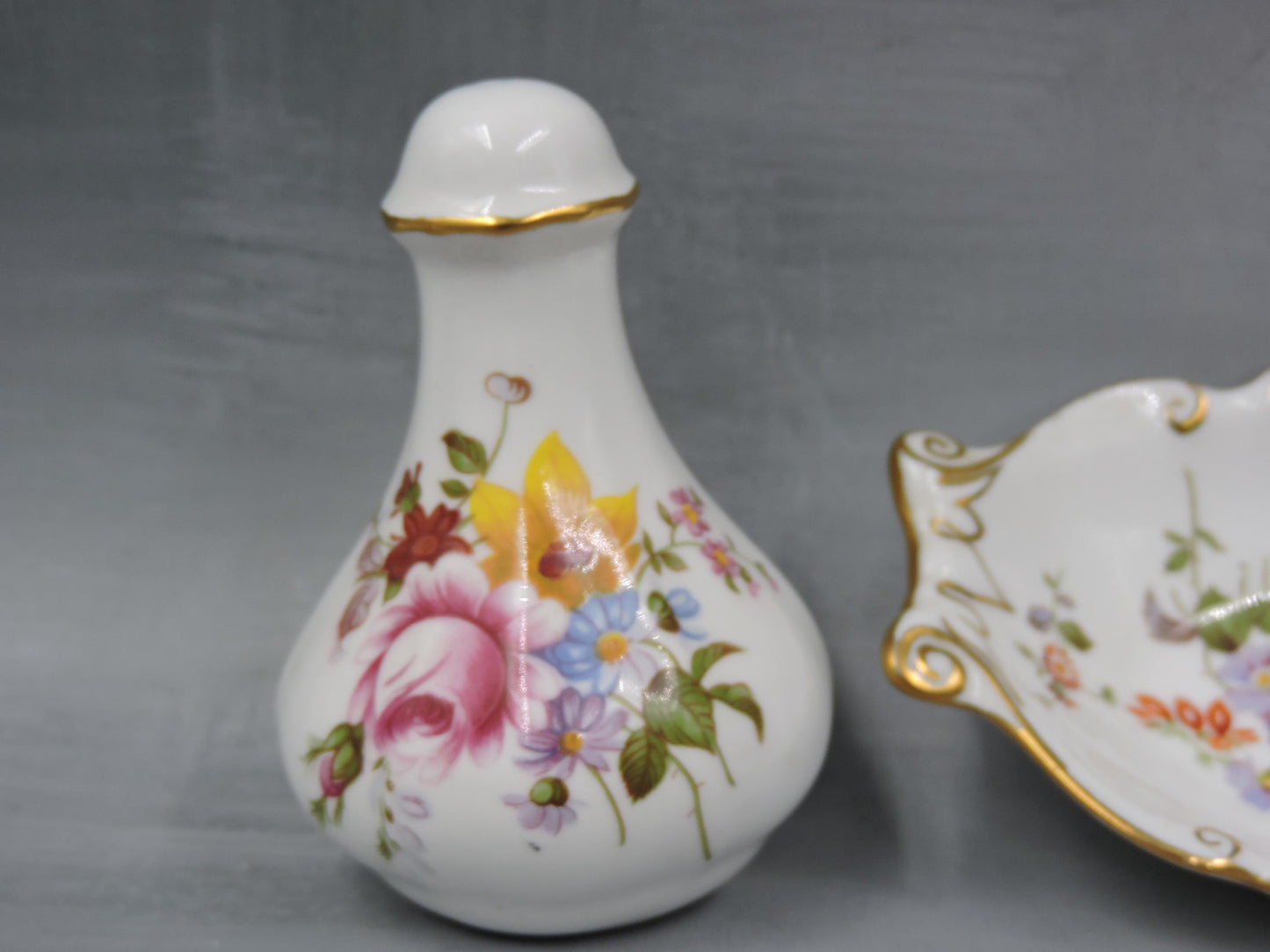 Royal Crown Derby Salt and Pepper Shaker with Tray