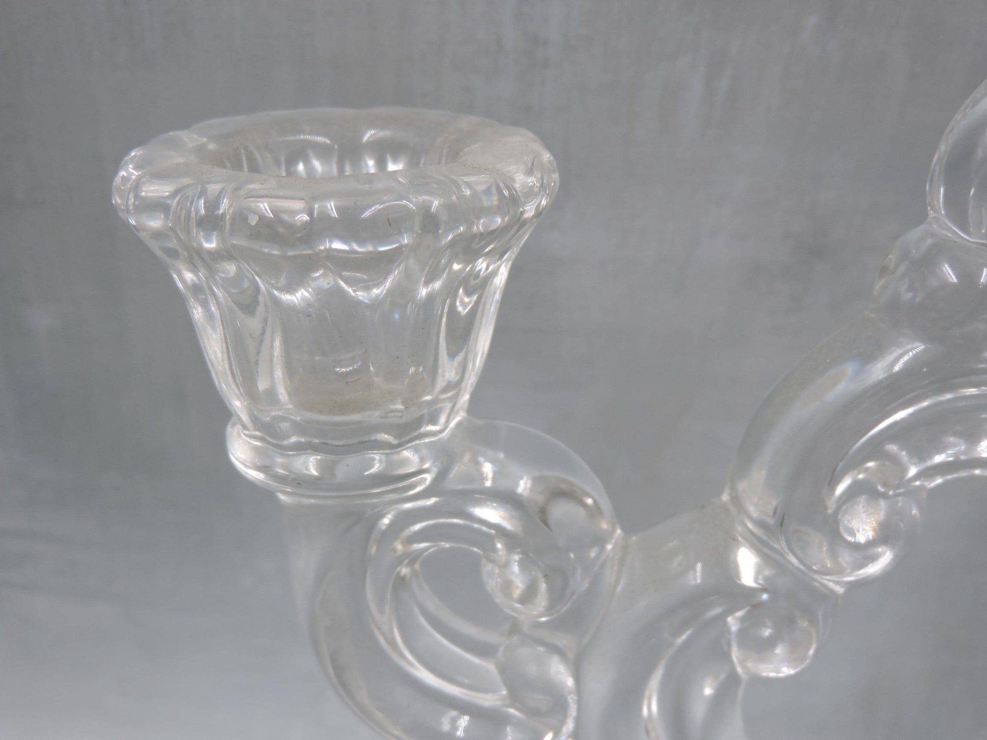 Cambridge Etched Double Candlestick Holder
