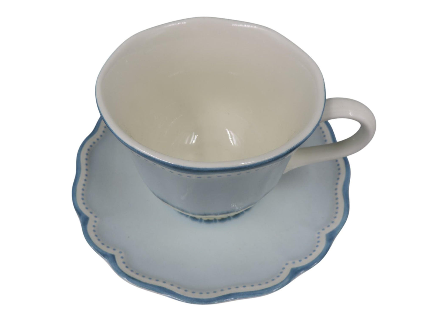 Lenox Provençal Garden Sky Breakfast Cup and Saucer Set Set of 4