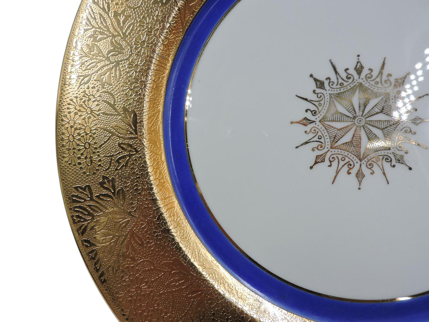 Superior Bavaria 22K Gold and Blue Dinner Plate (s)