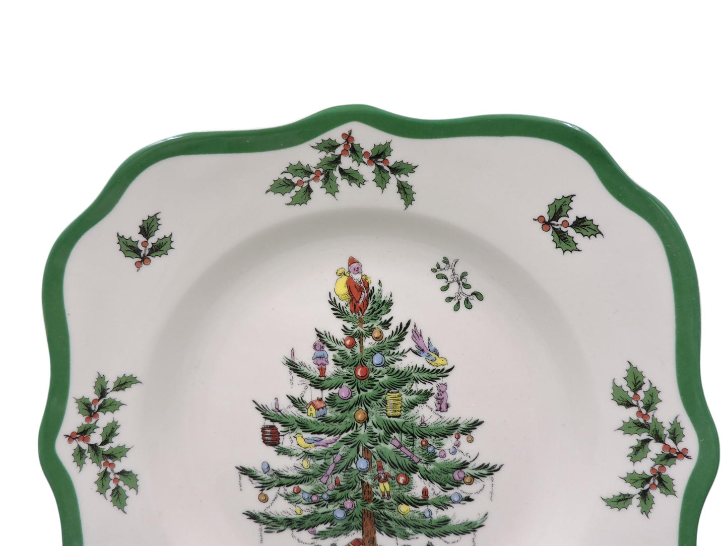 Spode Christmas Tree 9 Inch Scalloped Salad Plate Set of 3