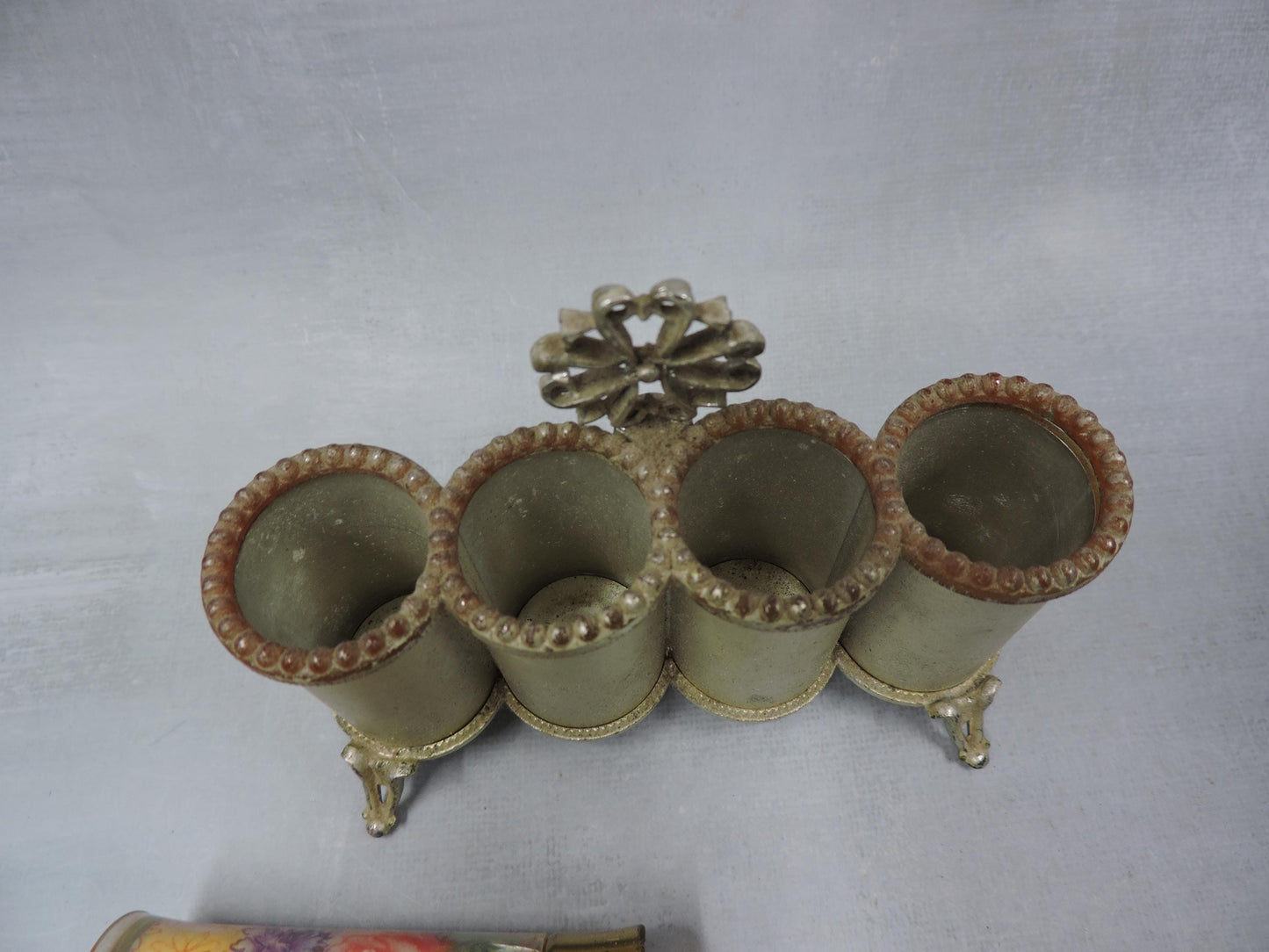 Vintage lipstick and perfume holder