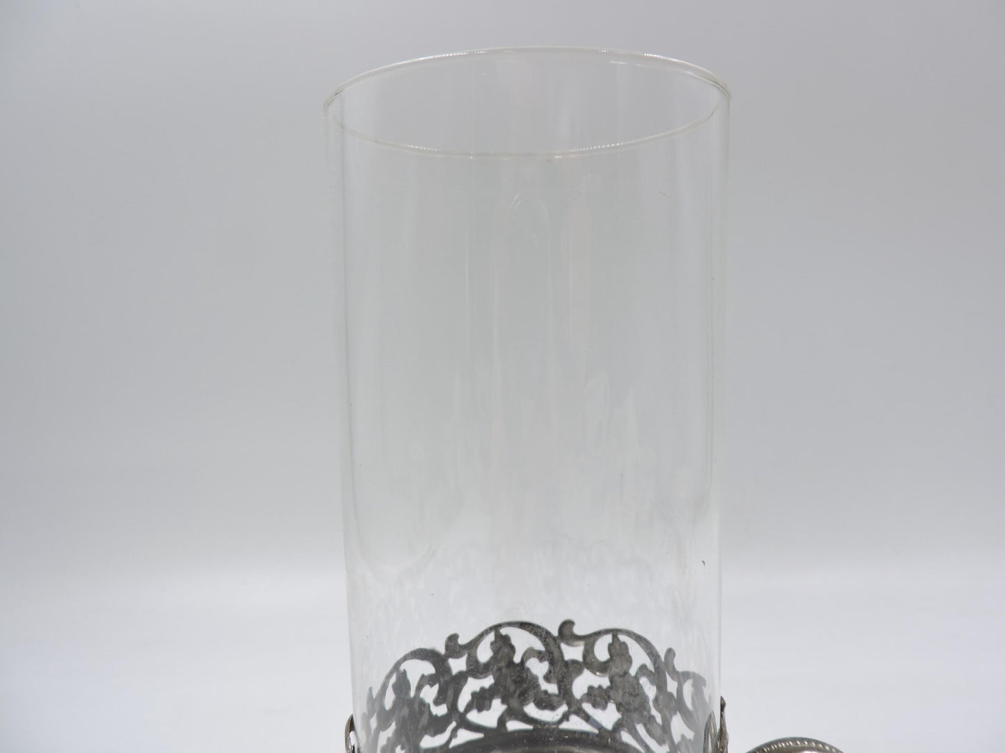 Vintage Glass with Ornate Metal Holder