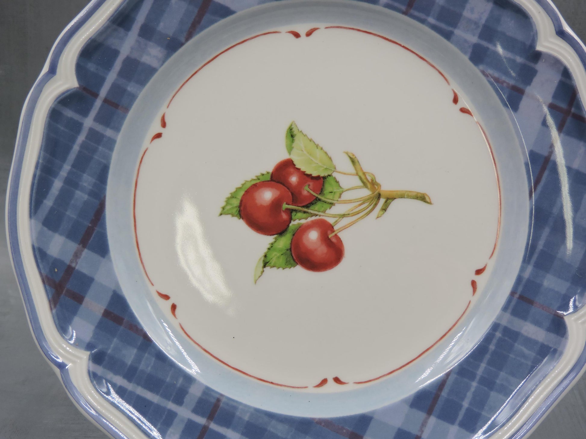Villeroy and Boch Cottage Accent Salad Plate Blue Plaid #121