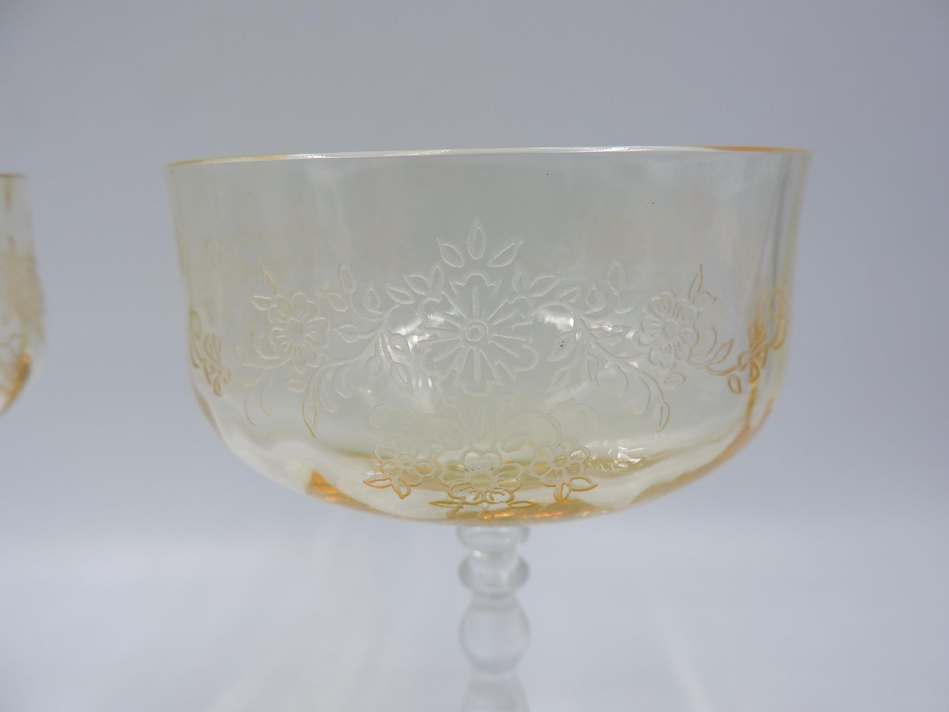 Frostria Etch Champagne/Tall Sherbet of 2
