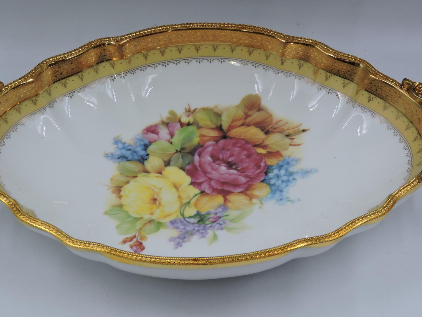 Limoge France Oval Gold Handled Bowl