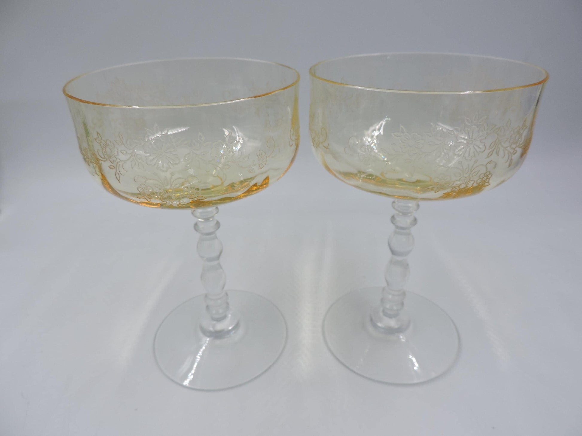 Frostria Etch Champagne/Tall Sherbet of 2