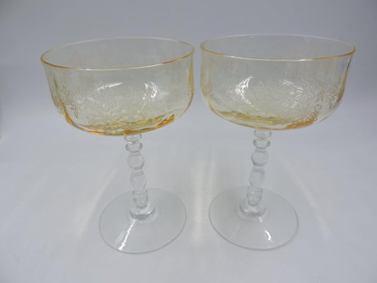 Frostria Etch Champagne/Tall Sherbet of 2