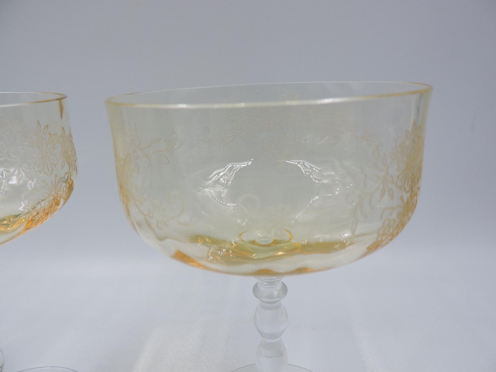 Frostria Etch Champagne/Tall Sherbet of 2
