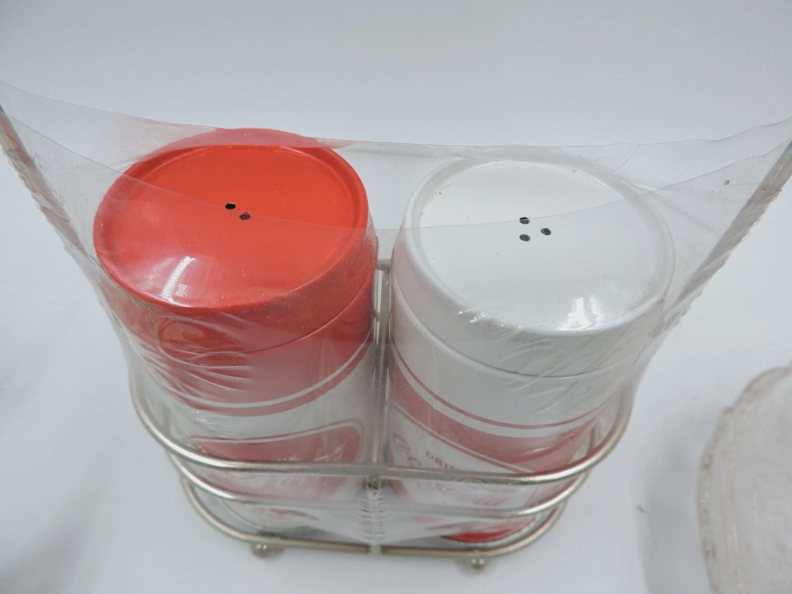 Coca-Cola drink salt and pepper shakers w Caddy