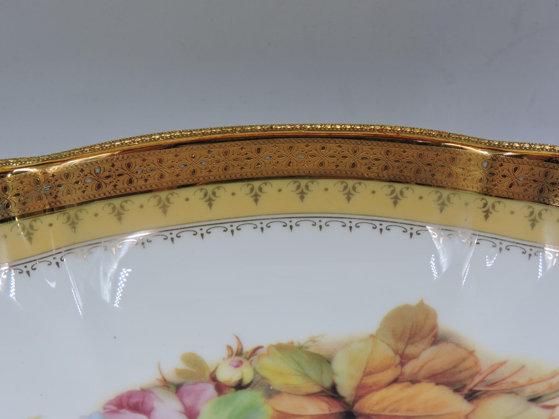 Limoge France Oval Gold Handled Bowl