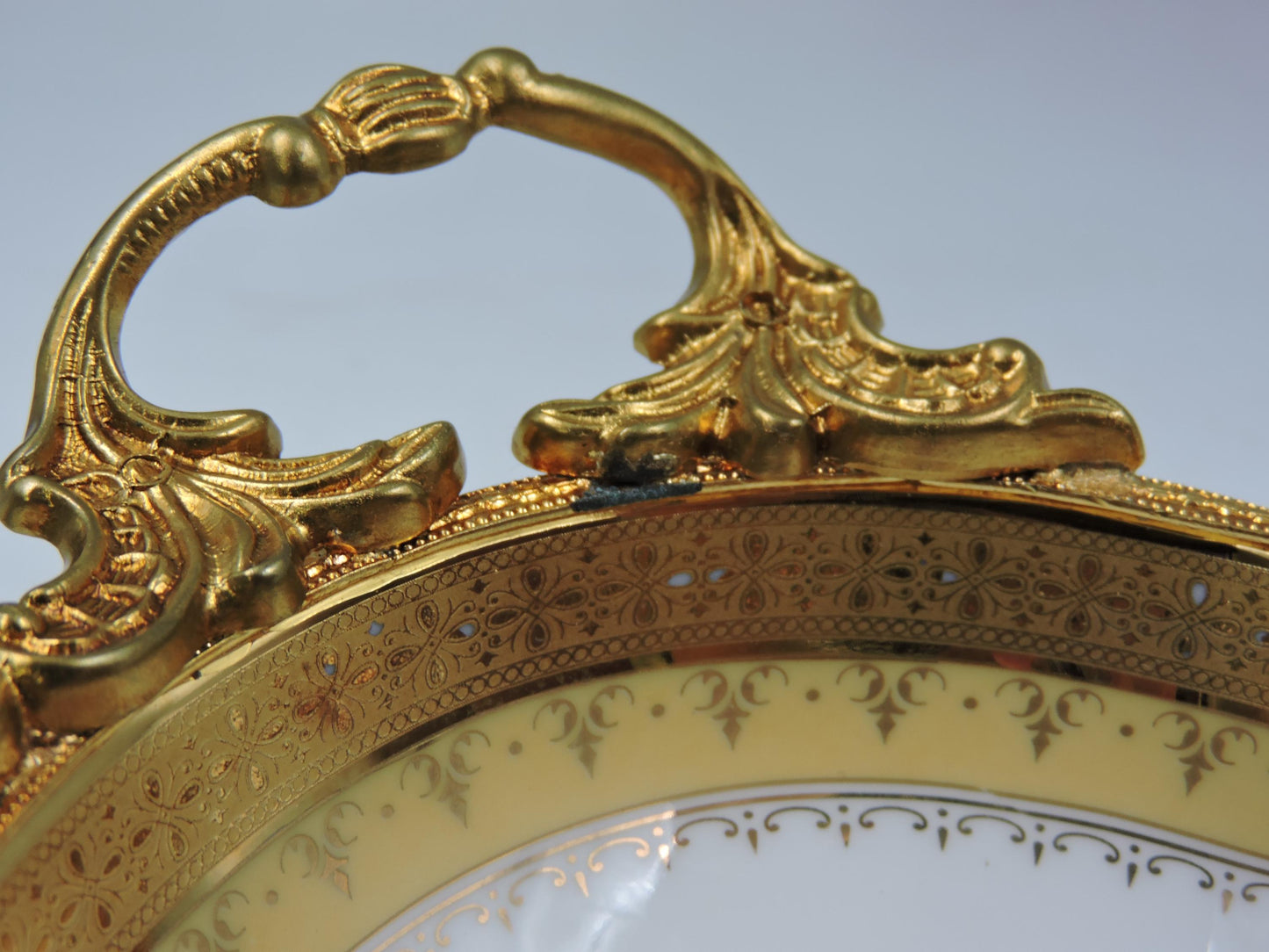 Limoge France Oval Gold Handled Bowl