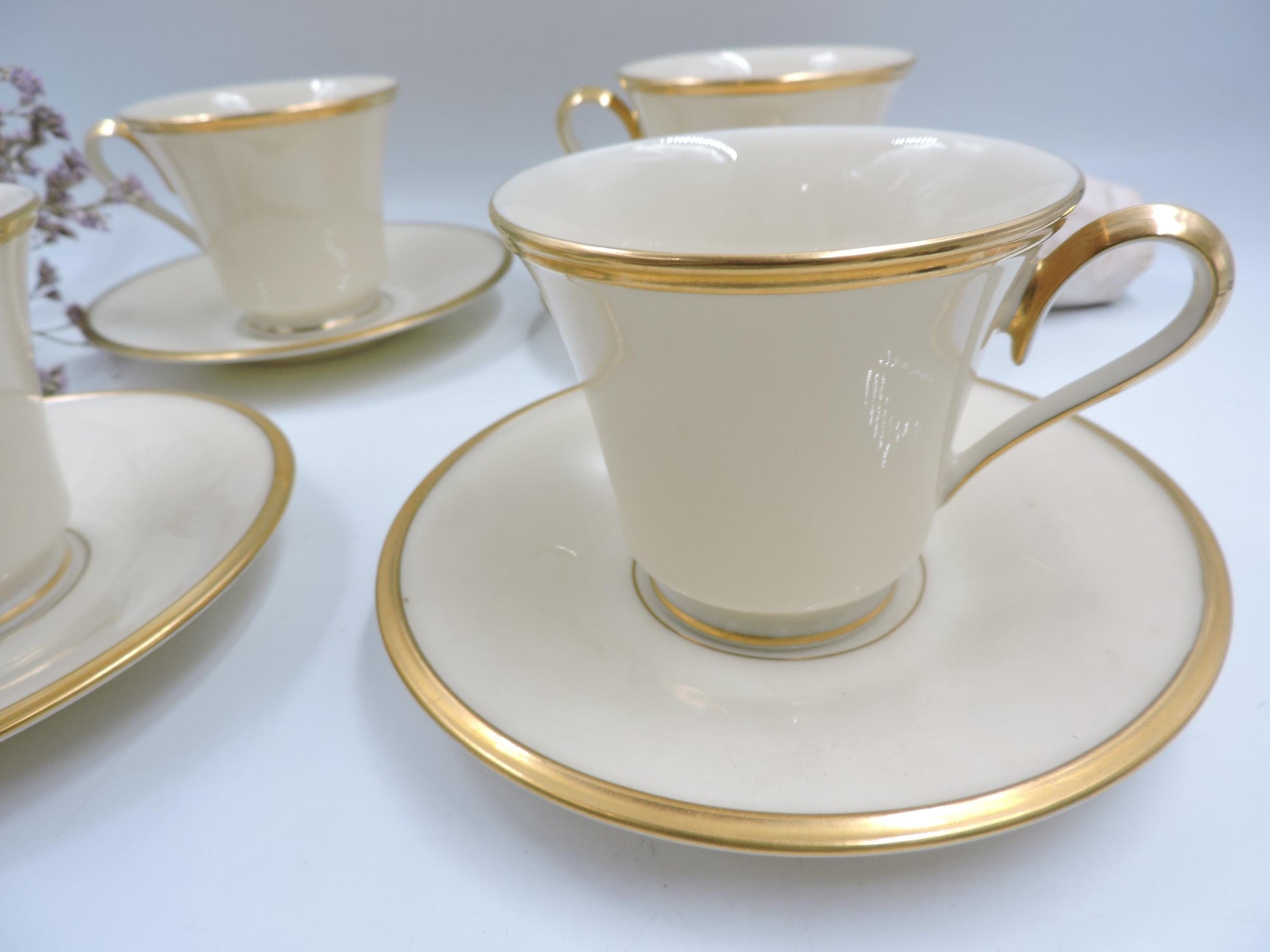 Lenox Eternal Tea Cup and Saucer set of 4