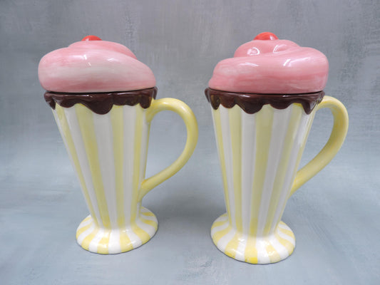 Gorham merry go round ice cream cup with lid set of 2