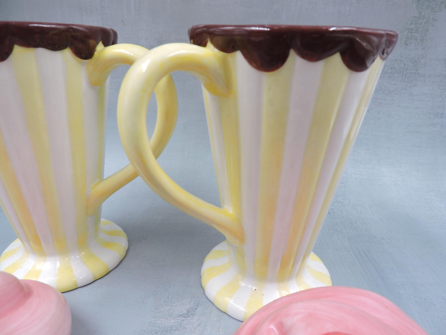 Gorham merry go round ice cream cup with lid set of 2
